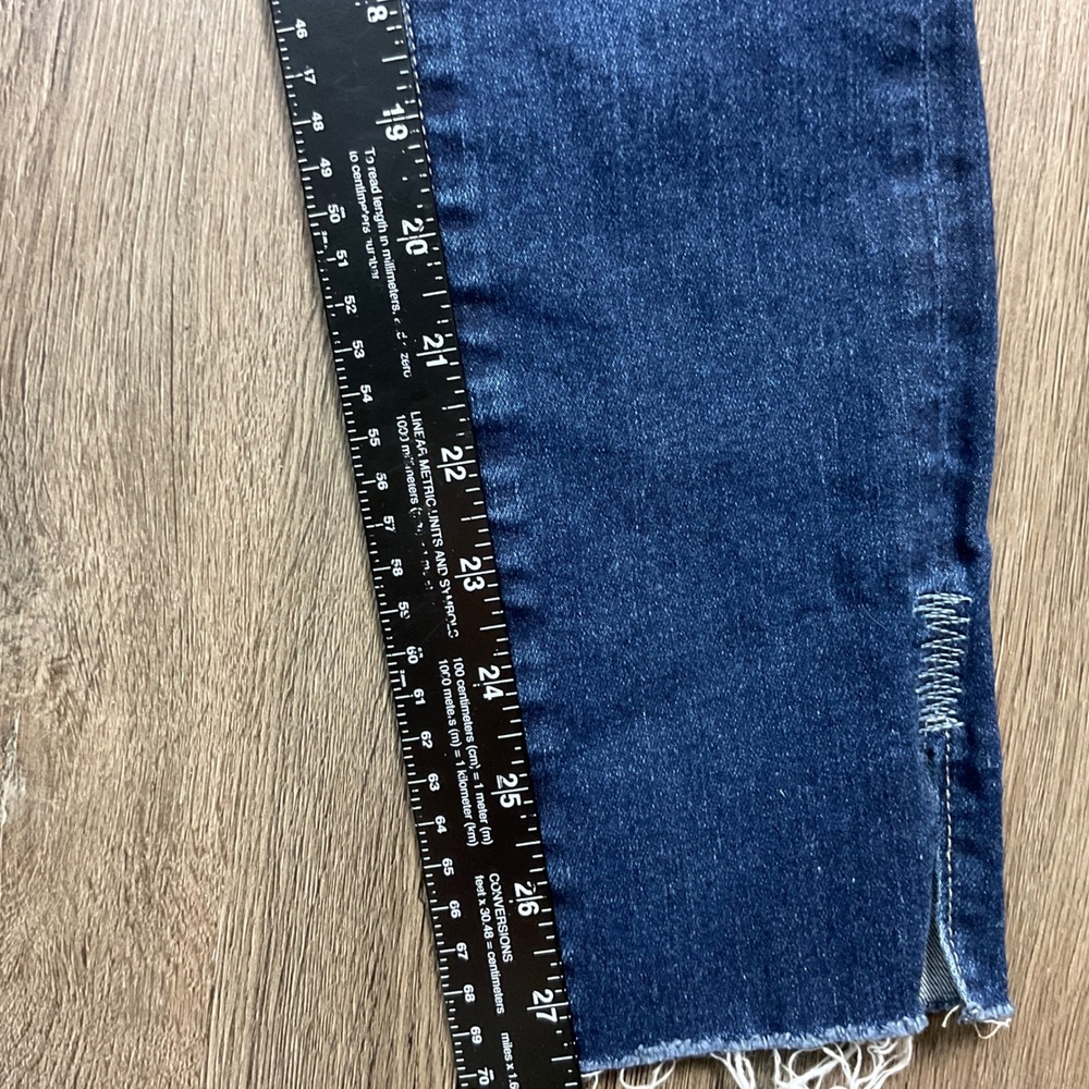 AG Adriano Goldschmied Skinny Ankle Jeans Womens 26 Blue Dark Wash Raw Hem Slit - Picture 8 of 10